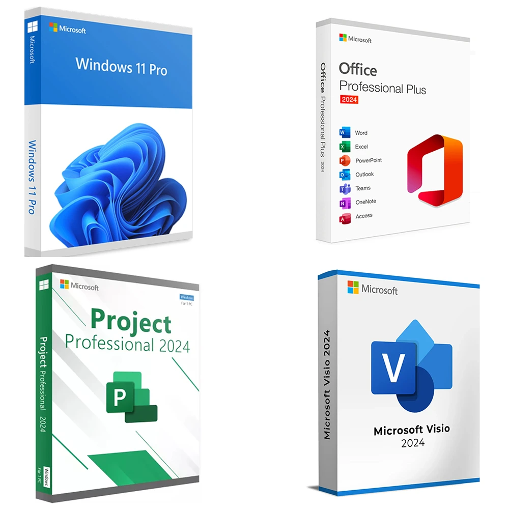 Pachet 4 in 1: Licente digitale Windows 11 PRO + Office 2024 PRO PLUS + Visio 2024 + Project 2024 Pachet 4 in 1: Licente digitale Windows 11 PRO + Office 2024 PRO PLUS + Visio 2024 + Project 2024