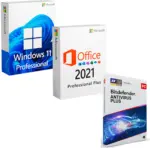 Pachet licente Microsoft Windows 11 Professional + Microsoft Office 2021 Professional Plus + Bitdefender Antivirus Plus 1 an de zile