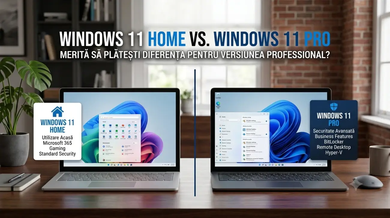 Windows 11 Home vs. Windows 11 Pro: Merită să plătești diferența pentru versiunea Professional?
